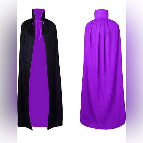Vampire Cape 55In Costume Adult Collar Halloween Raven Cosplay, Dracula Purple - Picture 1 of 10